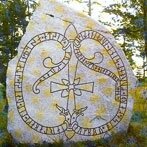 Een van de vier runenstenen uit Taby, Uppland, zweden, 11e eeuw.