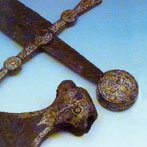 Met zilver ingelegde pronkwapens, 11e - 12e eeuw, Finland.