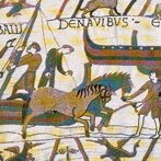 Scene van het Tapijt van Bayeux, Normandie, 1070.