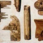 Litho met de deel van de Viking-vondsen van Dorestad, uit het negentiende-eeuwse opgravingsverslag.